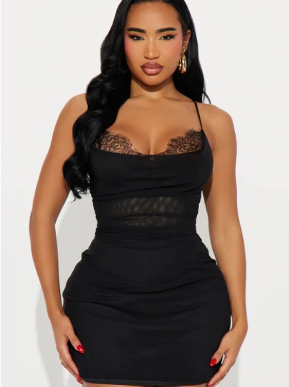 Fashion Nova Champagne Giggles Lace Mesh Mini Dress Size Small New with Tags - Picture 3 of 8